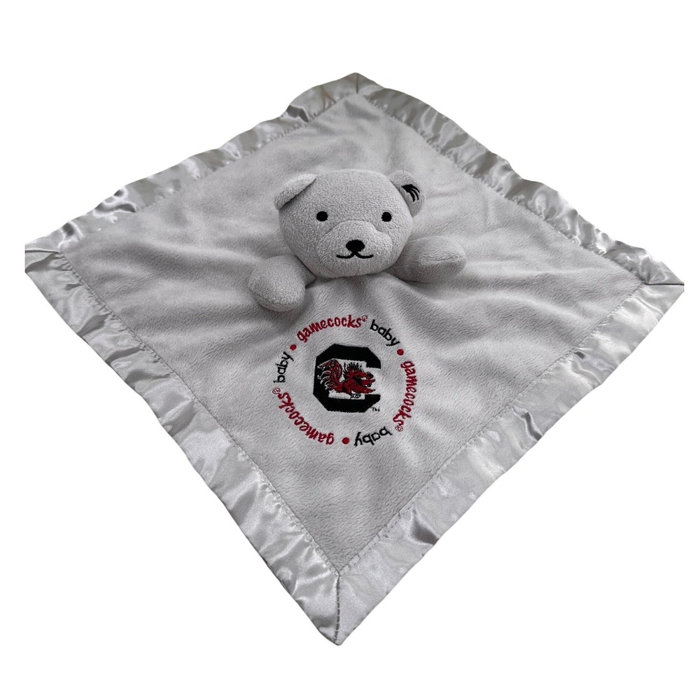 Baby Fanatic South Carolina Gamecocks Plush Lovey Security Blanket Bear Gray Toy
